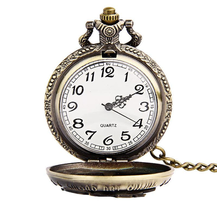 SOA Hollowed Out Two Swords Rotatable Vintage Pocket Watch Ll3710