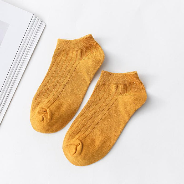 New Solid Color Boat Socks Short Low Cotton Socks