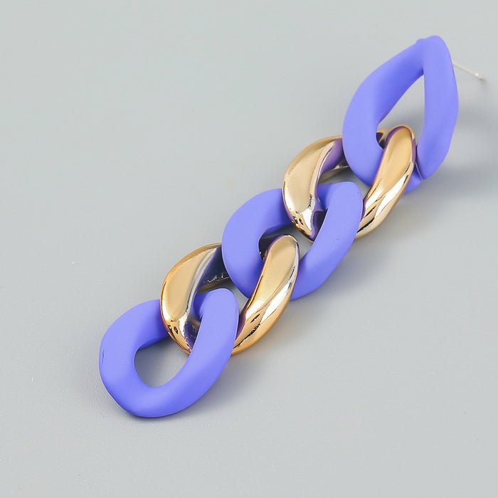 Women's Simple Fashion Personality Drop Glaze Chain Earrings