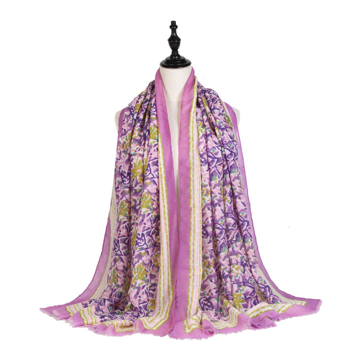 Printed Scarf Shawl Small Flower Print Sunscreen Warmth