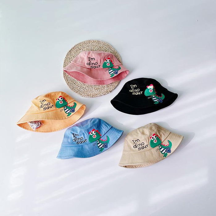 Summer Outdoor Windproof Color Dinosaur Children's Cartoon Pot Hat