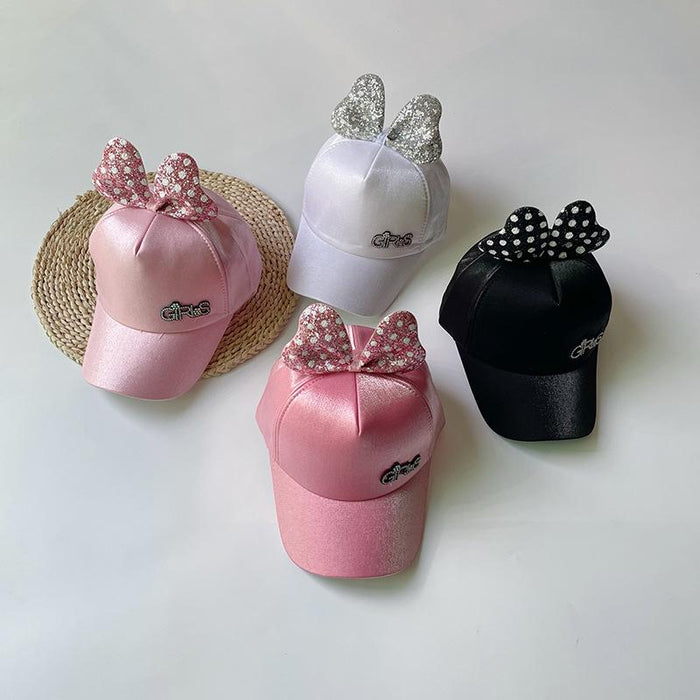 Cute Cartoon Sequin Bow Children's Baseball Cap