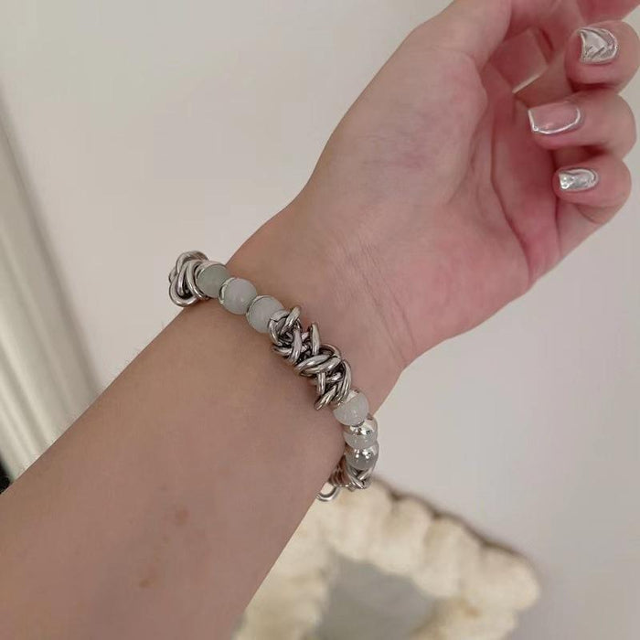 New Retro Cat's Eye Bracelet Titanium Steel Bracelet