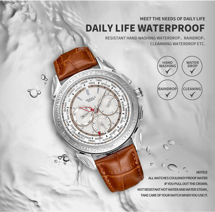 Fashion Top Brand Luxury YAZOLE Men Watch Waterproof Multifunction Design Business Watches