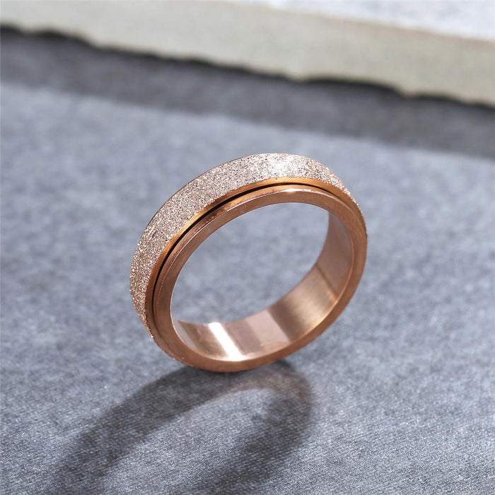 Fashion Simple Double-layer Rotating Titanium Steel Ring