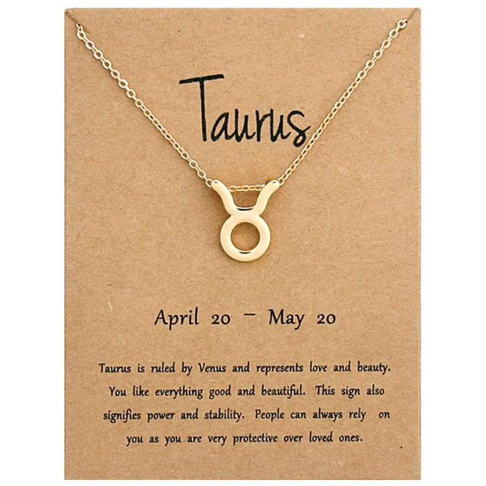 Twelve Constellations Necklace Collarbone Chain Pendant Card Short Necklace