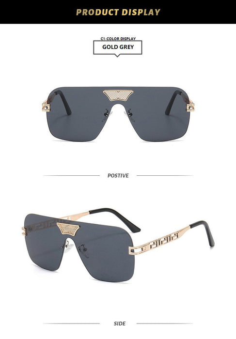 Metal integrated sheet chain frameless avant-garde Sunglasses