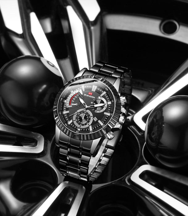 Men's Fashion Business Sports Casual Watch Stainless Steel Chain Steel Band Watch