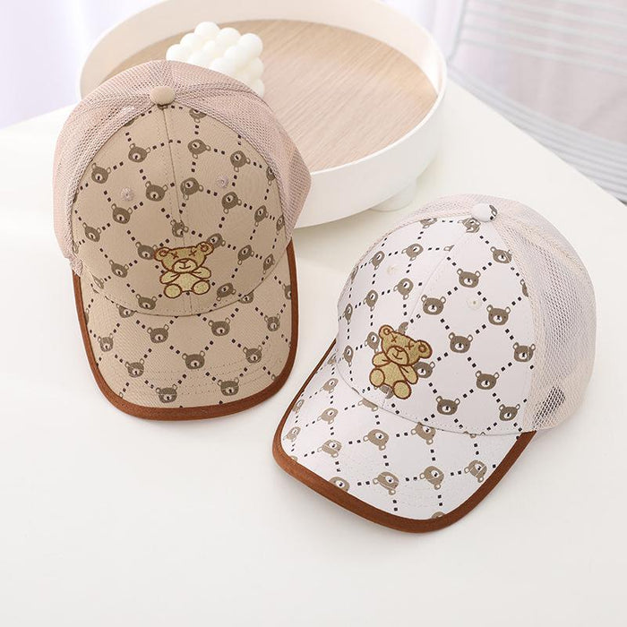 Summer Children's Gypsophila Bear Hip Hop Sunshade Mesh Cap