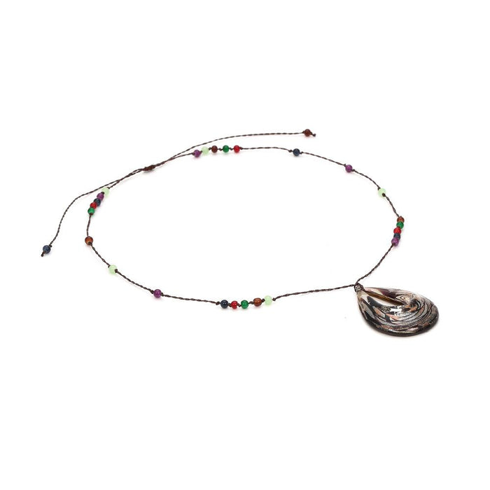 Vintage Bohemian Hand Woven Beaded Pendant Necklace