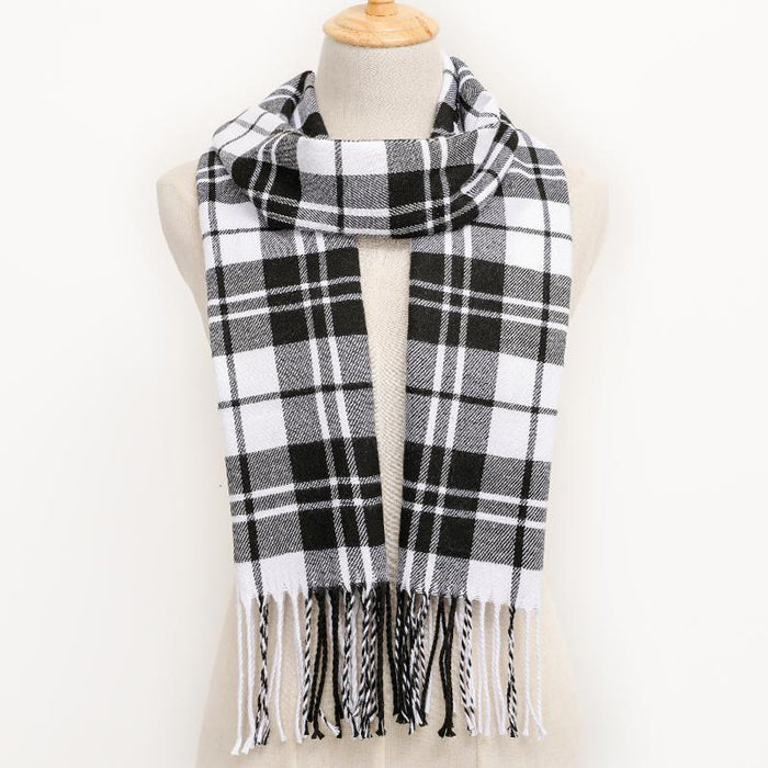 Winter Tassel Lattice Warm Scarves