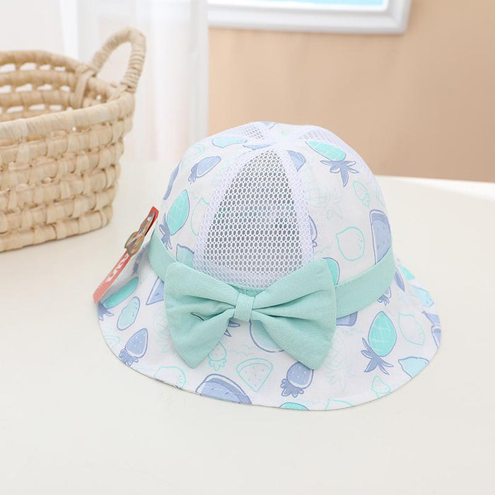 Summer Cute Fruit Bow Children's Hollow Net Hat Bucket Hat