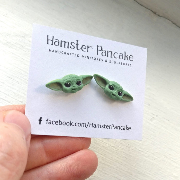New Grogu Head Stud Yoda Earrings