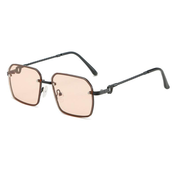 Square small frame Vintage Metal Sunglasses