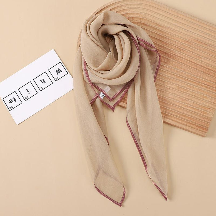 Simple Style Solid Color Thin Cloud Yarn Small Square Scarf