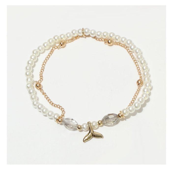 New Women's Irregular Pearl Heart Bow Bracelet Accessory