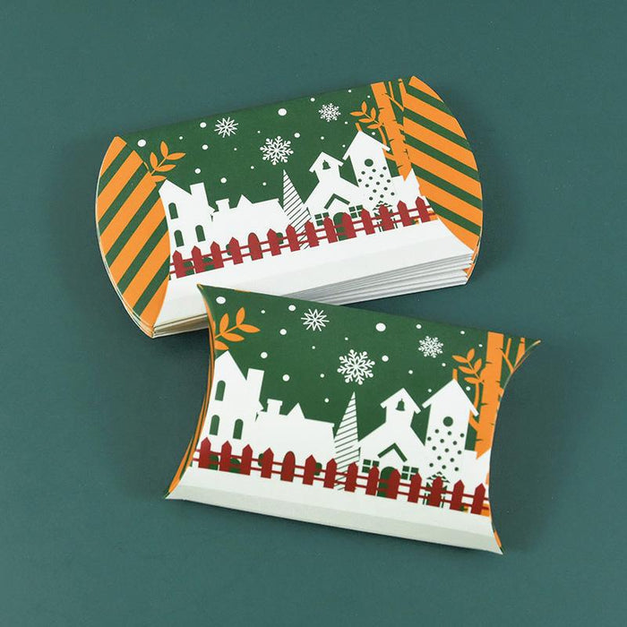 50Pcs Christmas Pillow Shape Candy Box