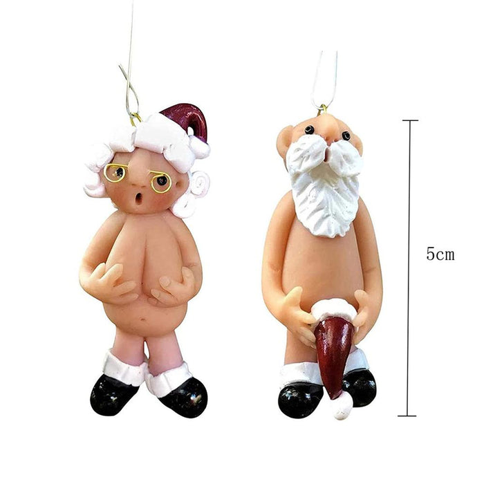 2022 New Resin Funny Naked Santa Claus Pendant