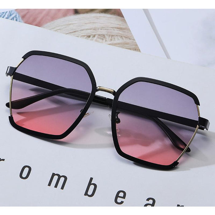 Metal sunglasses large frame anti ultraviolet