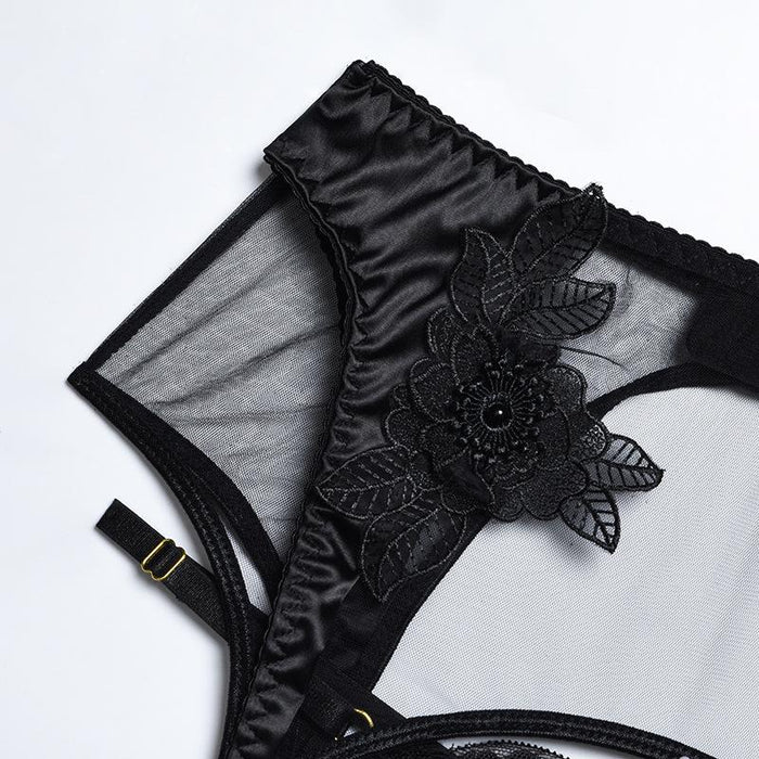 Women Lace Hollow Lingerie Sexy Garter Underwear Set