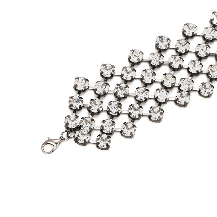 Vintage temperament Advanced Glass Rhinestone neck chain