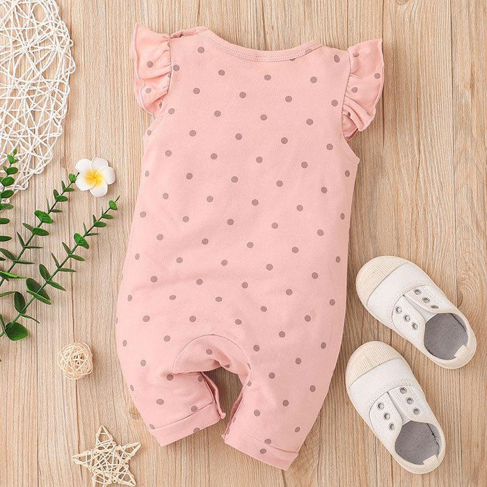 Newborn Baby Pink Cute Letter Jumpsuit