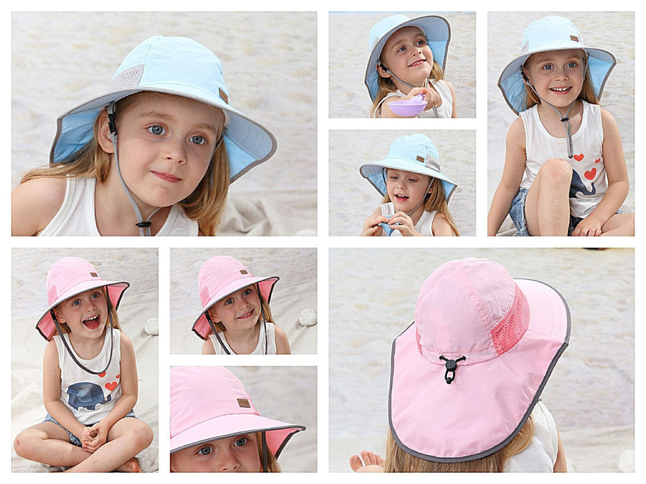 Children's Summer Uv50 + Breathable Sunscreen Shawl Hat