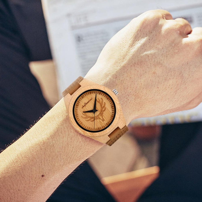 New Simple Fashionable Bamboo Wood Neutral Wood Quartz Watch