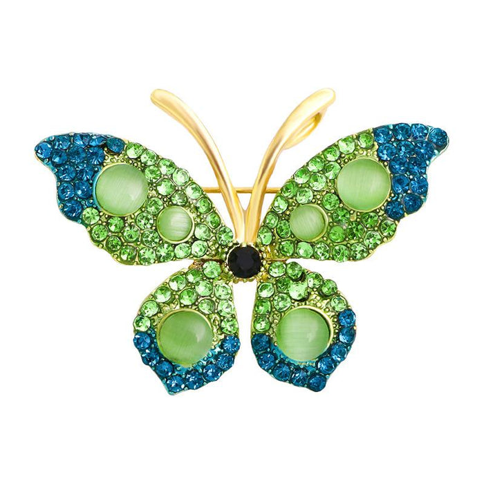 New Creative Rhinestone Butterfly Brooch Female Pin