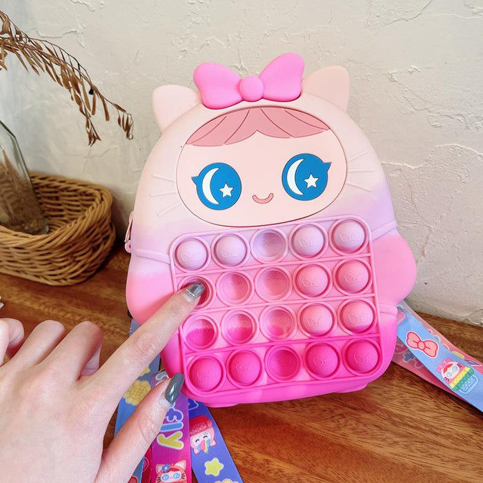 Backpack children's school bag shoulder silicone toys
