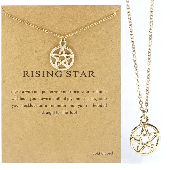 Card Love Horseshoe Five Pointed Star 8-character Skull Short Necklace