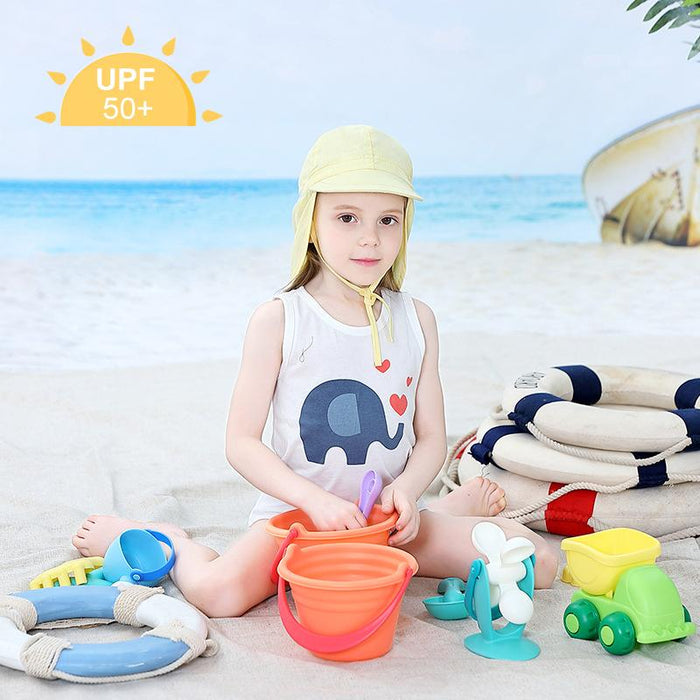 Thin Ruffled Outdoor Sunscreen Children's Shawl Hat