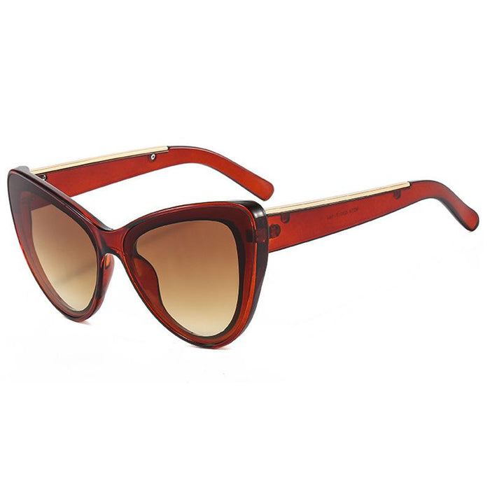 Large frame cat's eye women's contrast Sunglasses