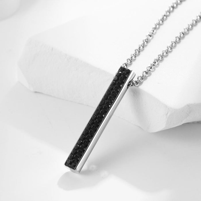 Men's Stainless Steel Cylindrical Pendant Necklace Jewelry