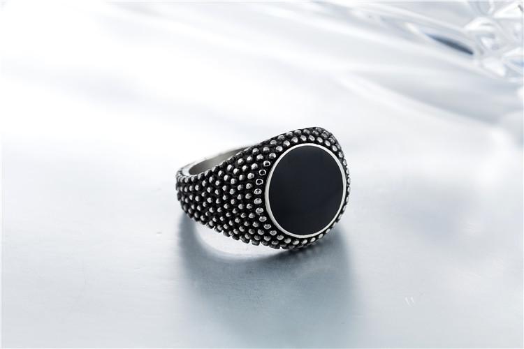 Black Retro Ring Men's Titanium Steel Jewelry