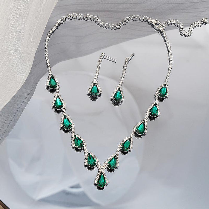 New Necklace Set Clavicle Chain Earrings Two-piece Set