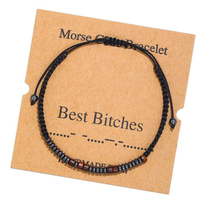 Morse Code Alphanumeric Woven Bracelet