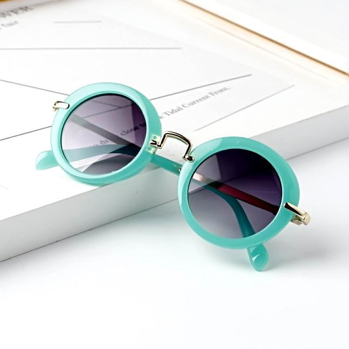 Children's sunglasses and sunglasses retro round frame metal