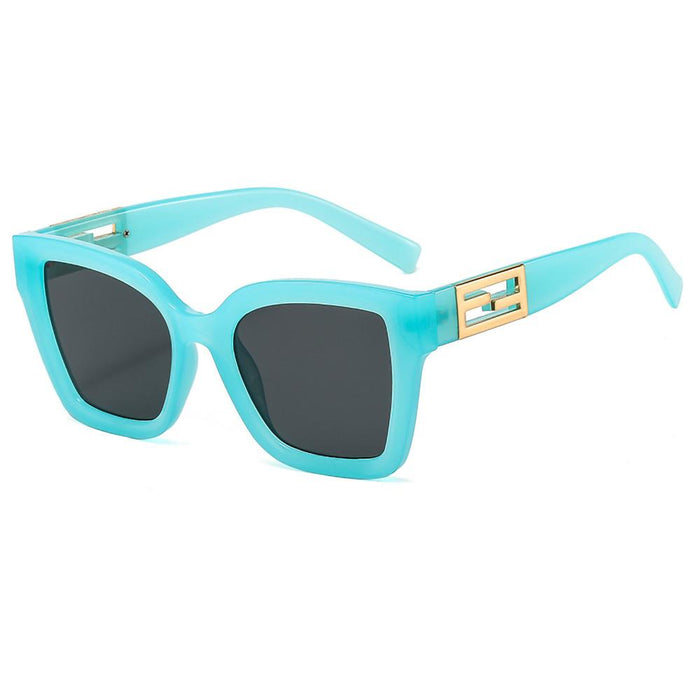 Metal square personalized stripe Sunglasses