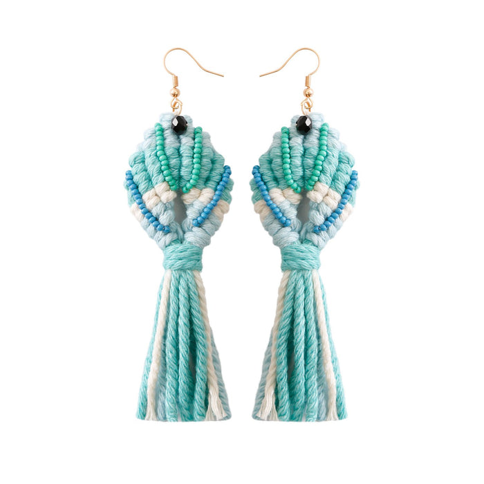 Bohemia Fish Sytle Hand Woven Tassel Earrings