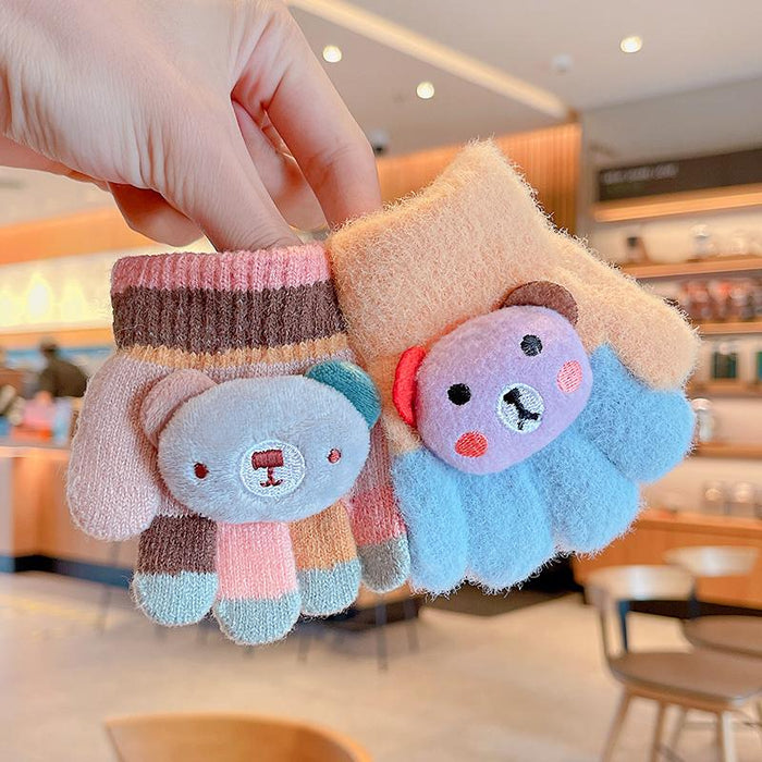 0-3 Years Old Winter Baby Cute Knitting Cartoon Gloves