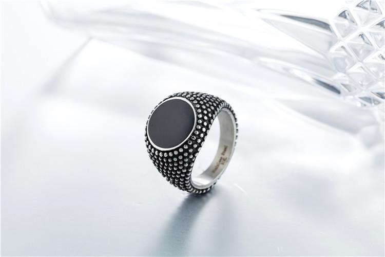 Black Retro Ring Men's Titanium Steel Jewelry