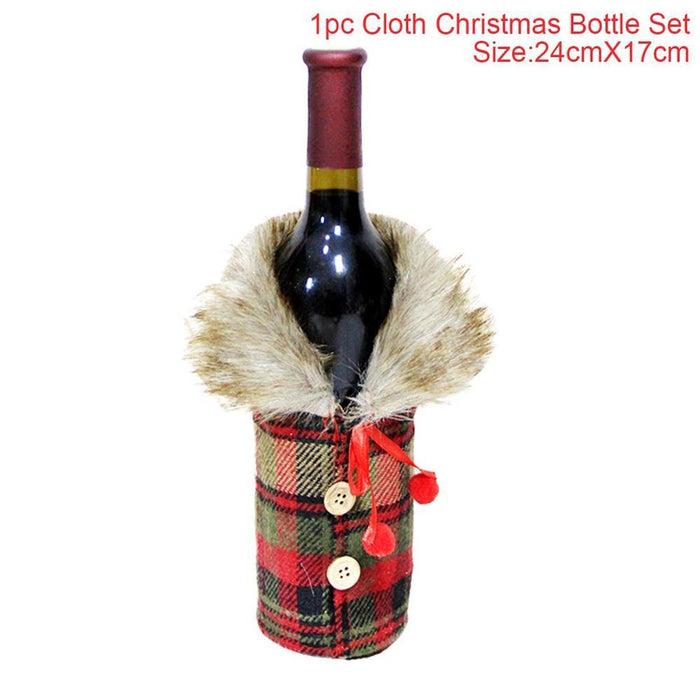 Christmas Decorations For Home Santa Claus Wine Bottle Cover