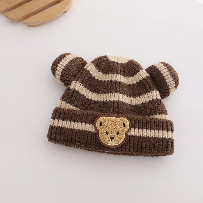 Striped Bear Kids Knit Hat