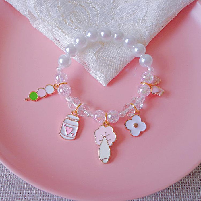 Colorful Children's Flash Bead Bracelet Beaded Cartoon Pendant