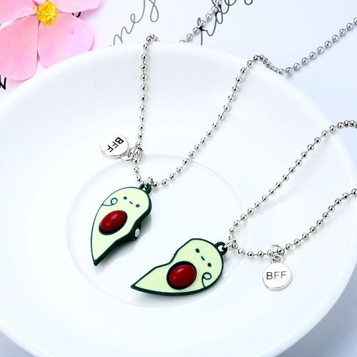 Children's A Pair of Avocado Magnets Necklace Good Friends BFF