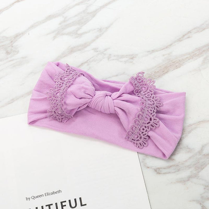 Nylon Children's Hair Band Soft Silk Stockings Baby Headband Lace Bow Hair Ornament