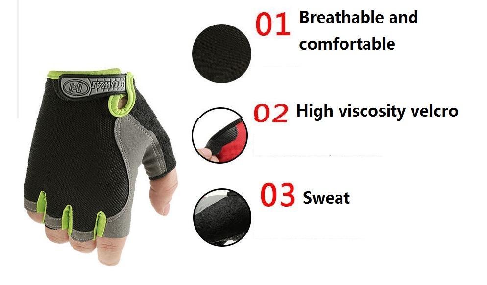 Anti Slip Shock Breathable Half Finger Gloves