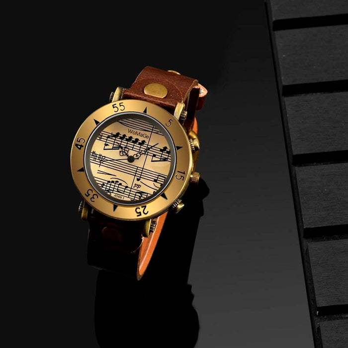 Music Style Fashion Women Leather Watches