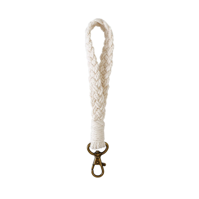 Hand woven cotton rope wristband key chain